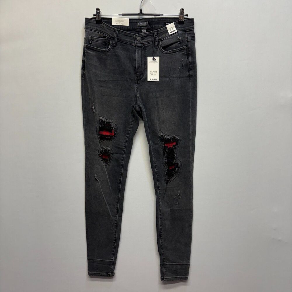 NWT Judy Blue Women Mid Rise Skinny Fit Jeans Size 11/30 Gray Denim D101 -23